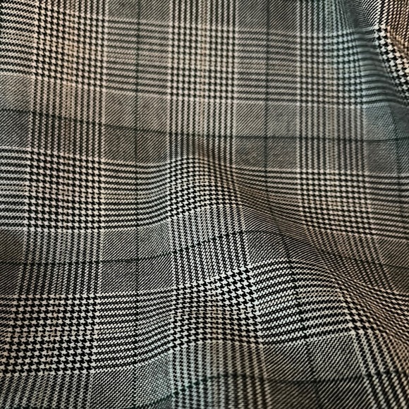 ZARA | Black and White Checkered Wrap Blouse Top Blazer with Puff Sleeves - Picture 4 of 16